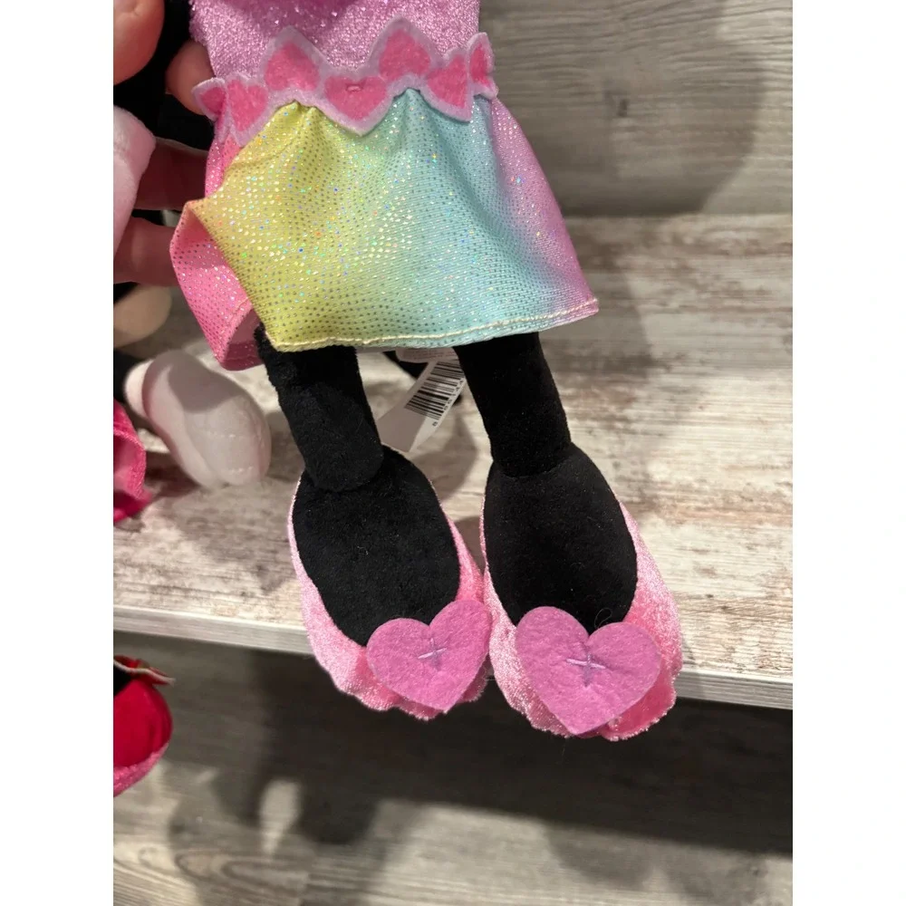 Disney Minnie Mouse Plush Doll Set Rainbow‎ Unicorn Heart Outfits Pink 2 Piece